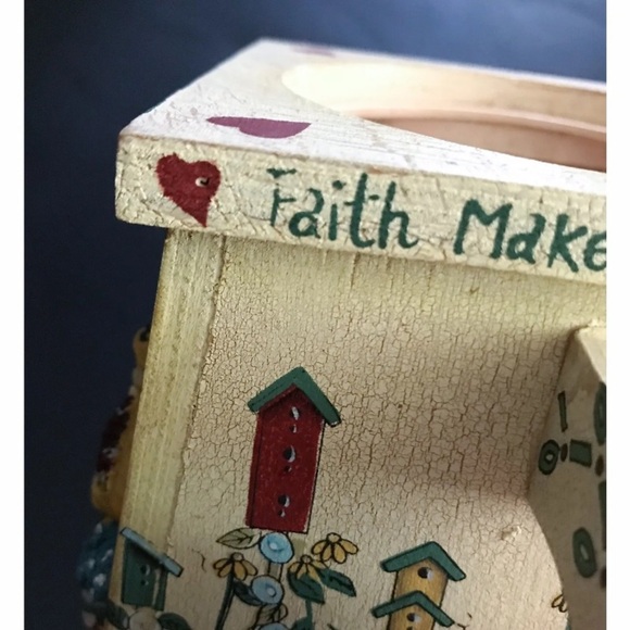 Vintage Deb Strain Faith Makes A Garden Grow Planter Whimsical Rustic Cottage - Picture 7 of 8